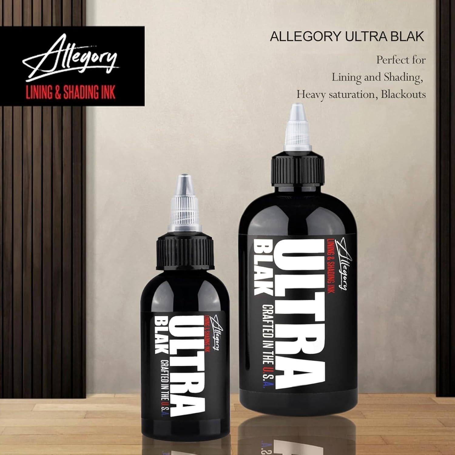 Tinta para Tatuajes Allegory Ultra Negro 59 ml Vegana Premium