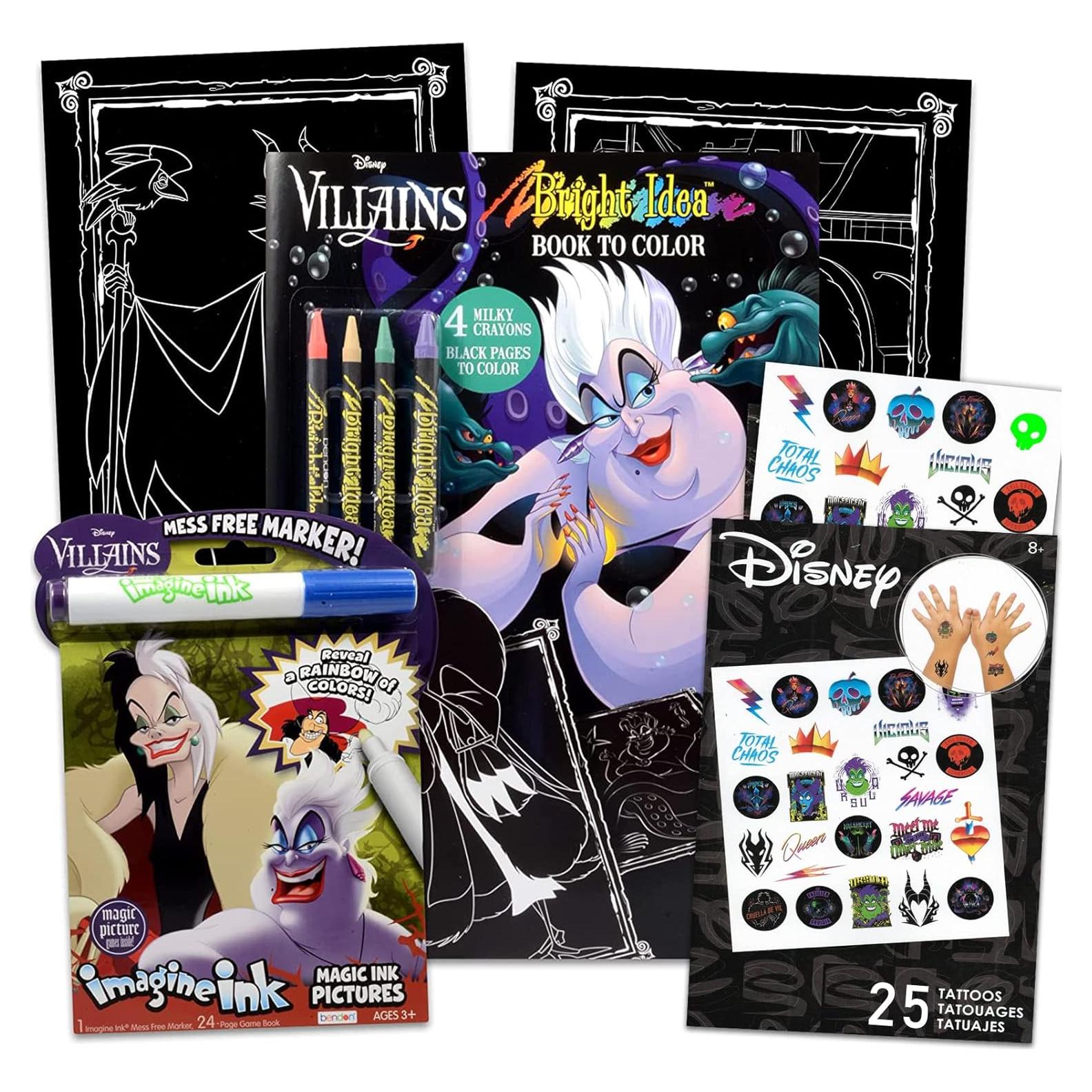 Set de Libro para Colorear Villanos Disney Clásico 8 Piezas