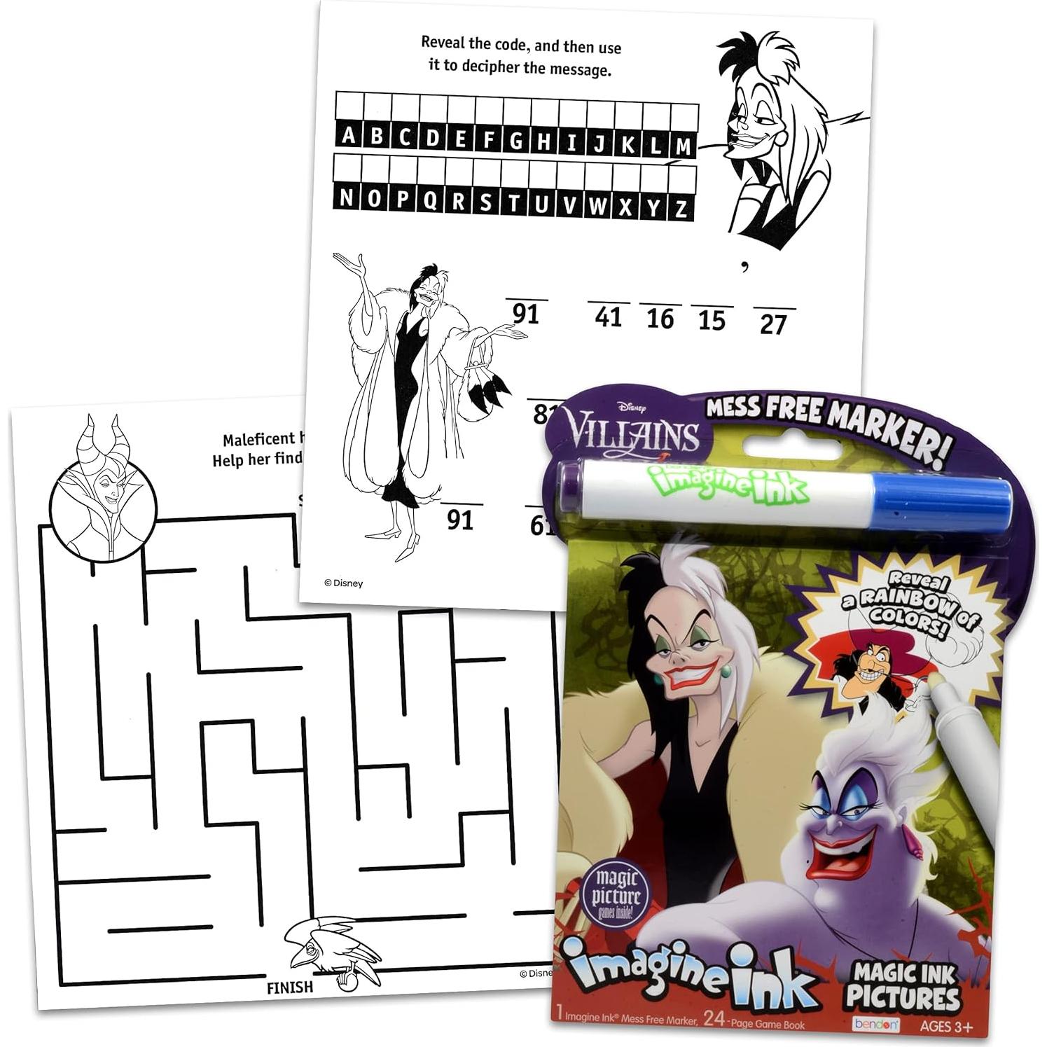 Set de Libro para Colorear Villanos Disney Clásico 8 Piezas