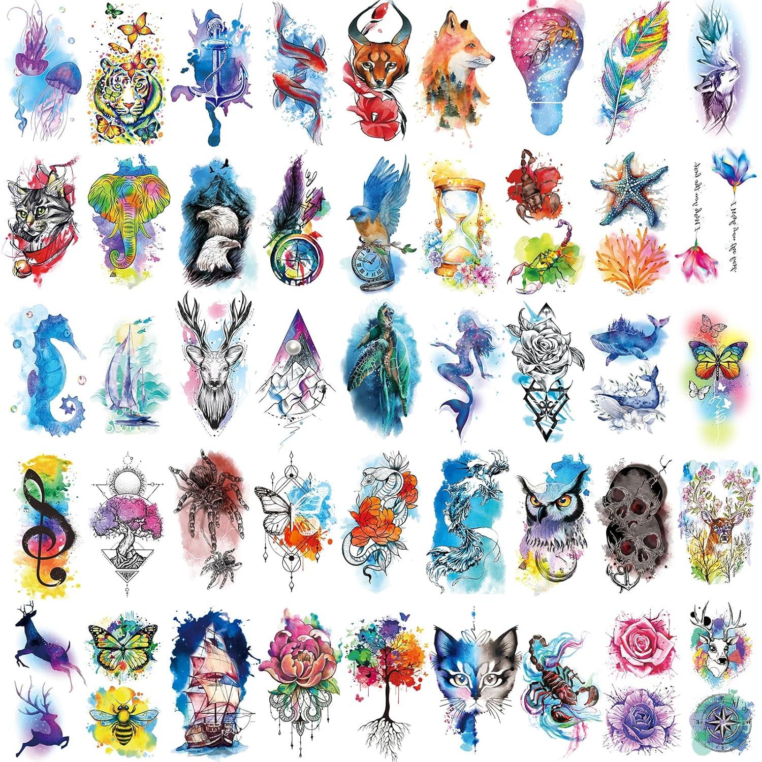 86 Hojas Tatuajes Temporales JEEFONNA Impermeables Realistas