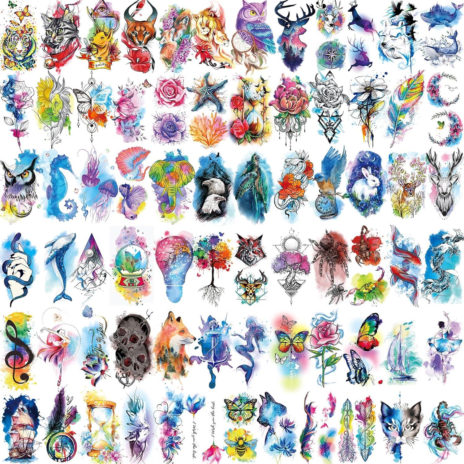 86 Hojas Tatuajes Temporales JEEFONNA Impermeables Realistas