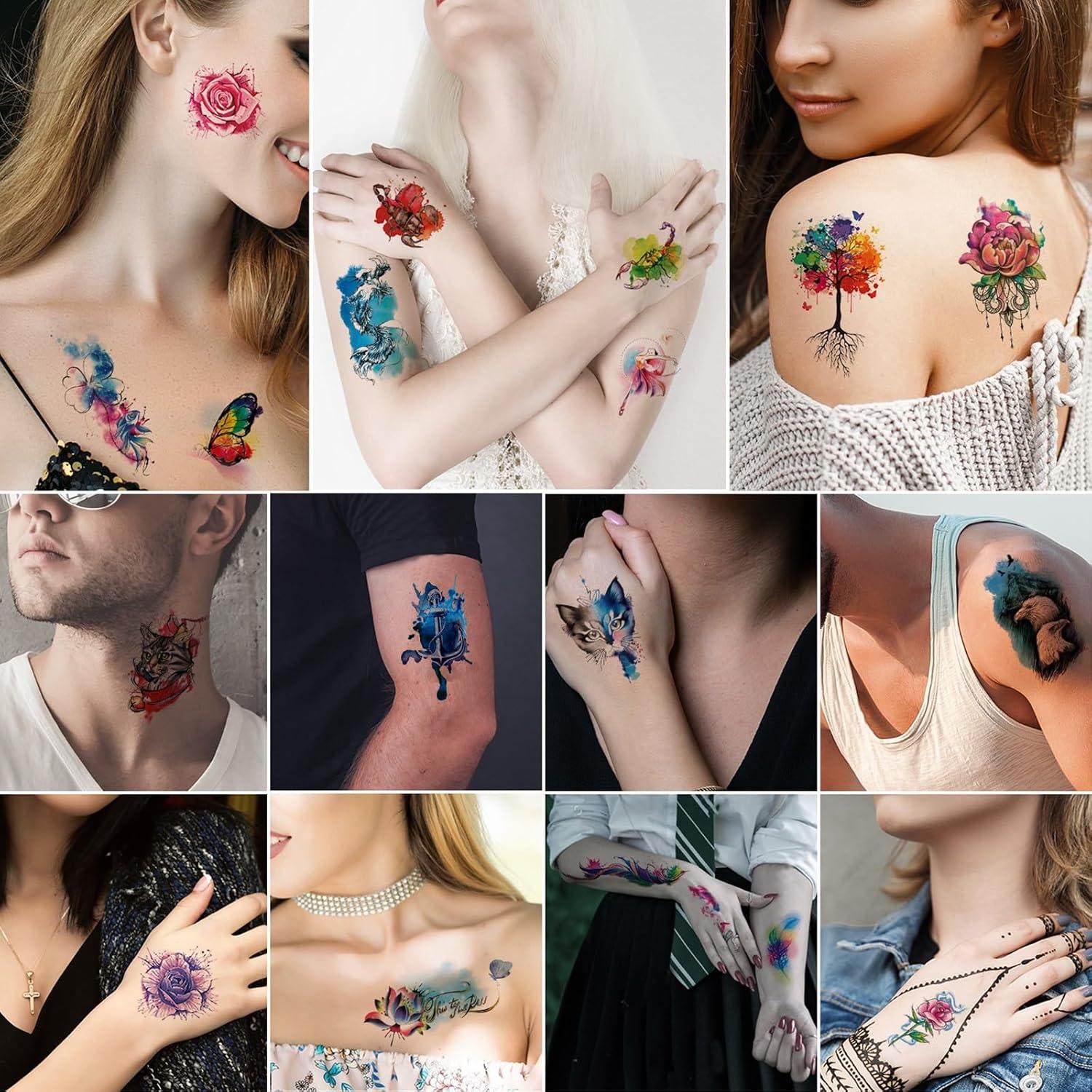 86 Hojas Tatuajes Temporales JEEFONNA Impermeables Realistas