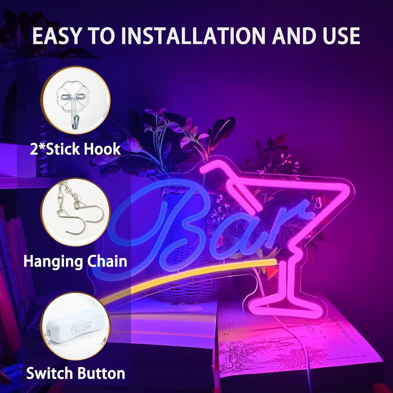 Cartel de Neón LED Pedaiah 38x23 cm Decoración de Bar