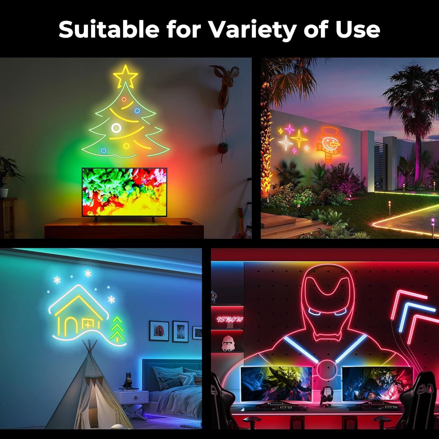 Luces de Neón LED 20FT ANDOHAI RGB Control Remoto App