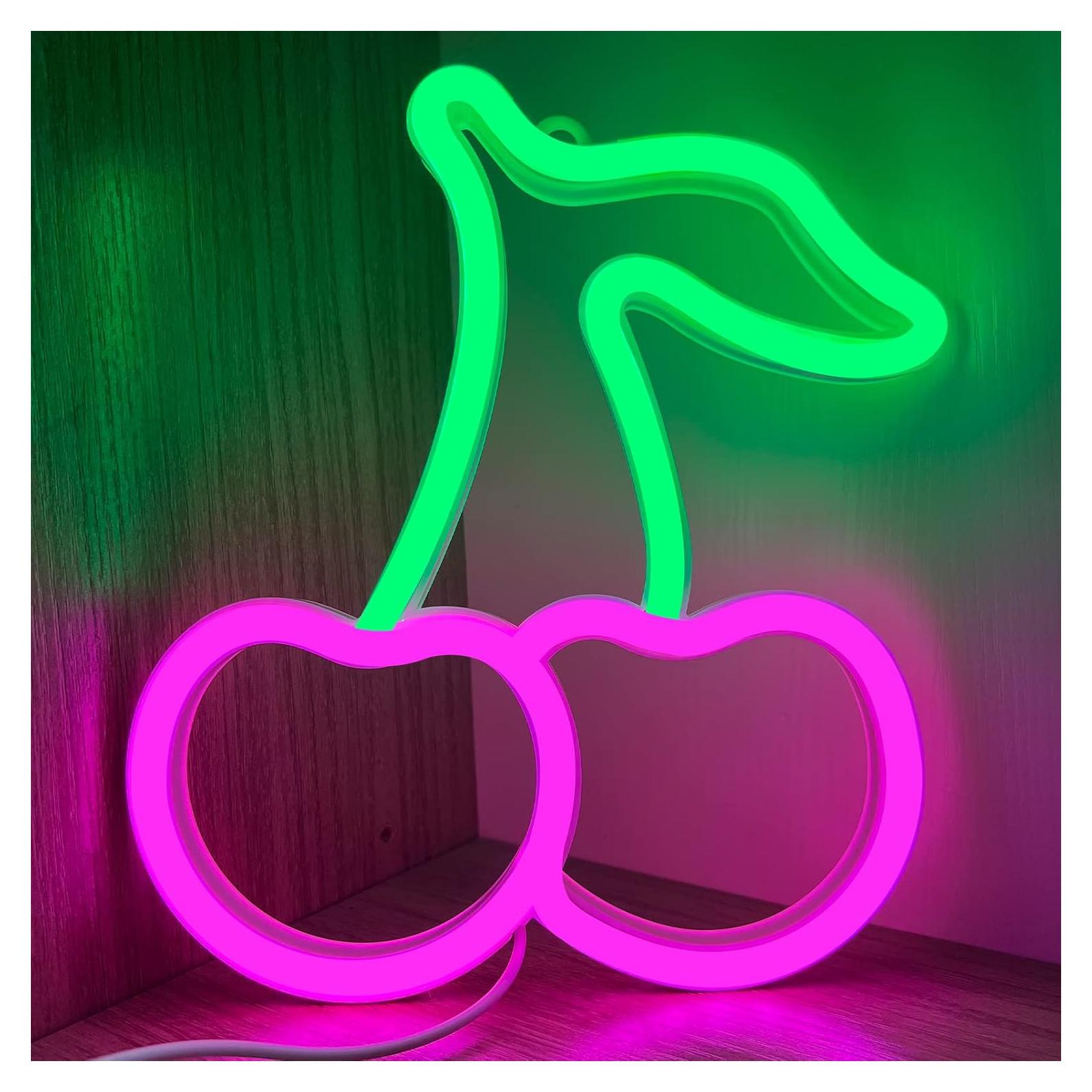 Letrero de Neón Cereza BK-Neon Life 57x19 cm LED Decorativo