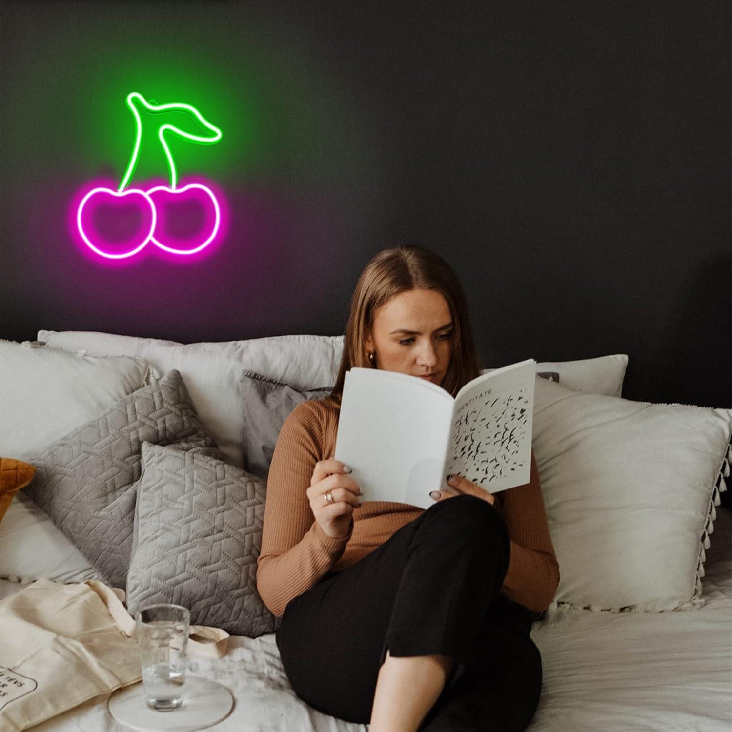 Letrero de Neón Cereza BK-Neon Life 57x19 cm LED Decorativo