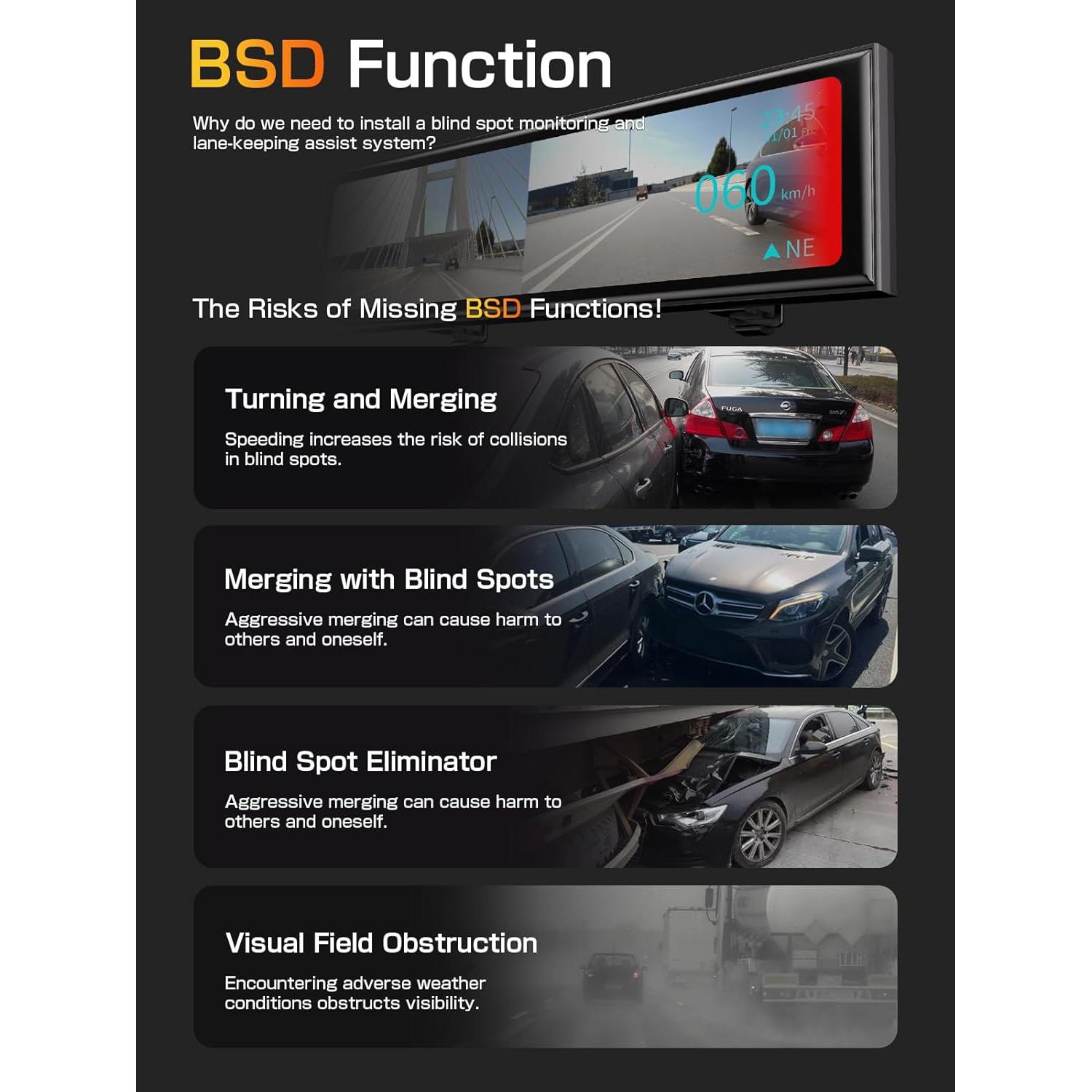 Cámara de Espejo Retrovisor AKEEYO NV-X 12" con GPS y Visión Nocturna