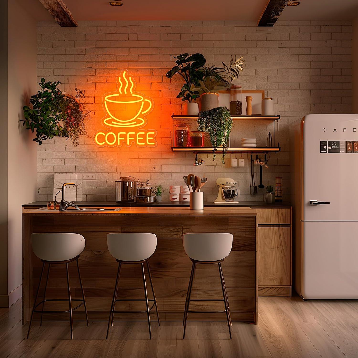 Luz de Neón de Café Basaneon Dimmable USB 15.7x32.5cm