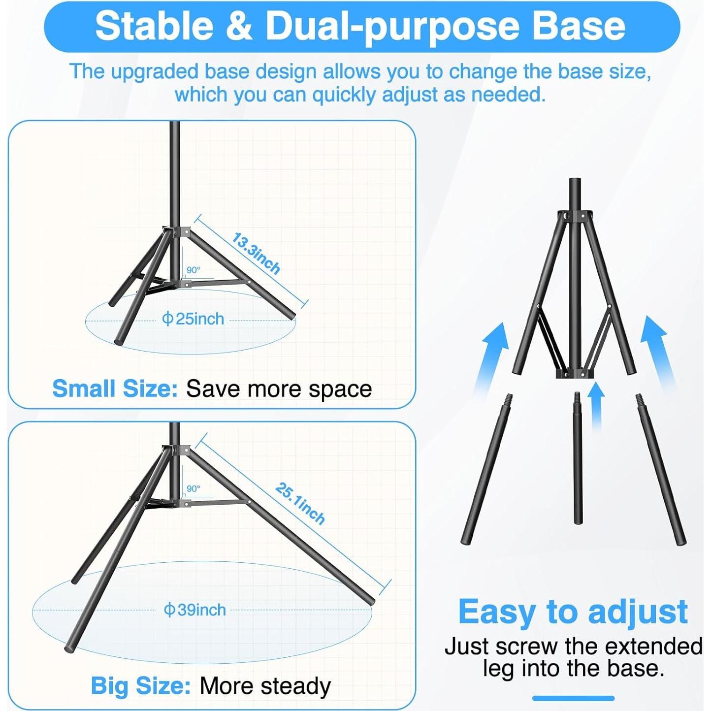 Soporte de Fondo Ajustable EMART 2.59x1.52m con Bolsa de Agua