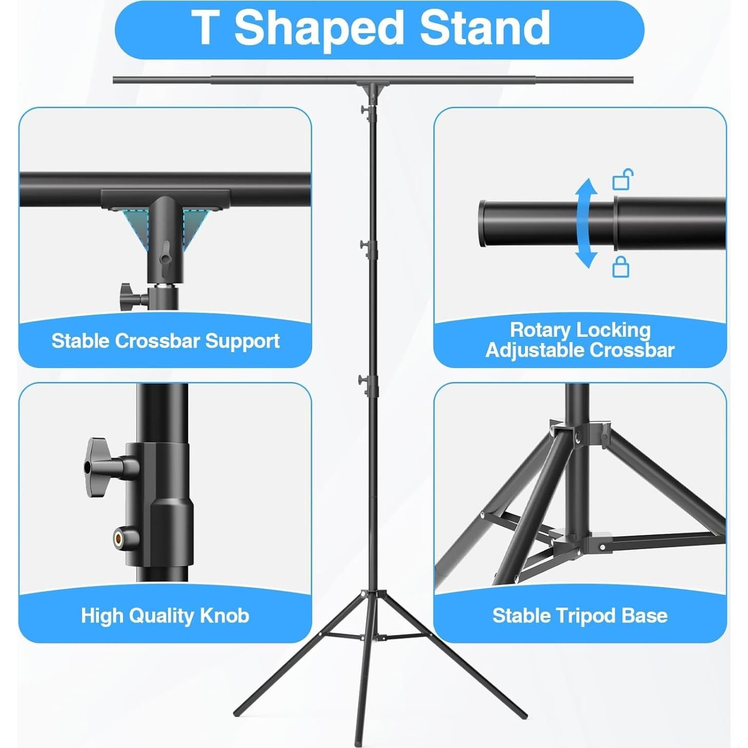 Soporte de Fondo Ajustable EMART 2.59x1.52m con Bolsa de Agua