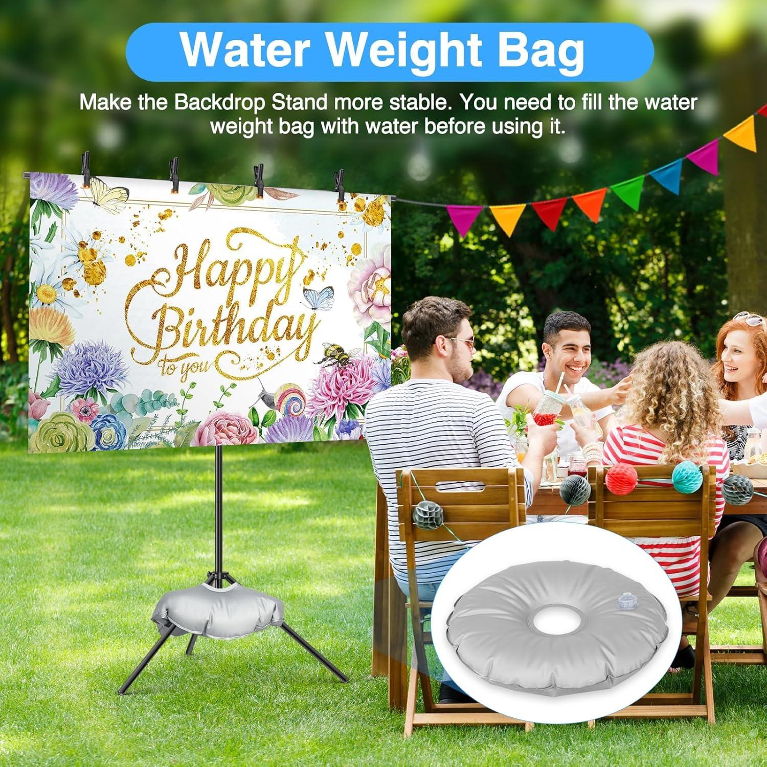 Soporte de Fondo Ajustable EMART 2.59x1.52m con Bolsa de Agua