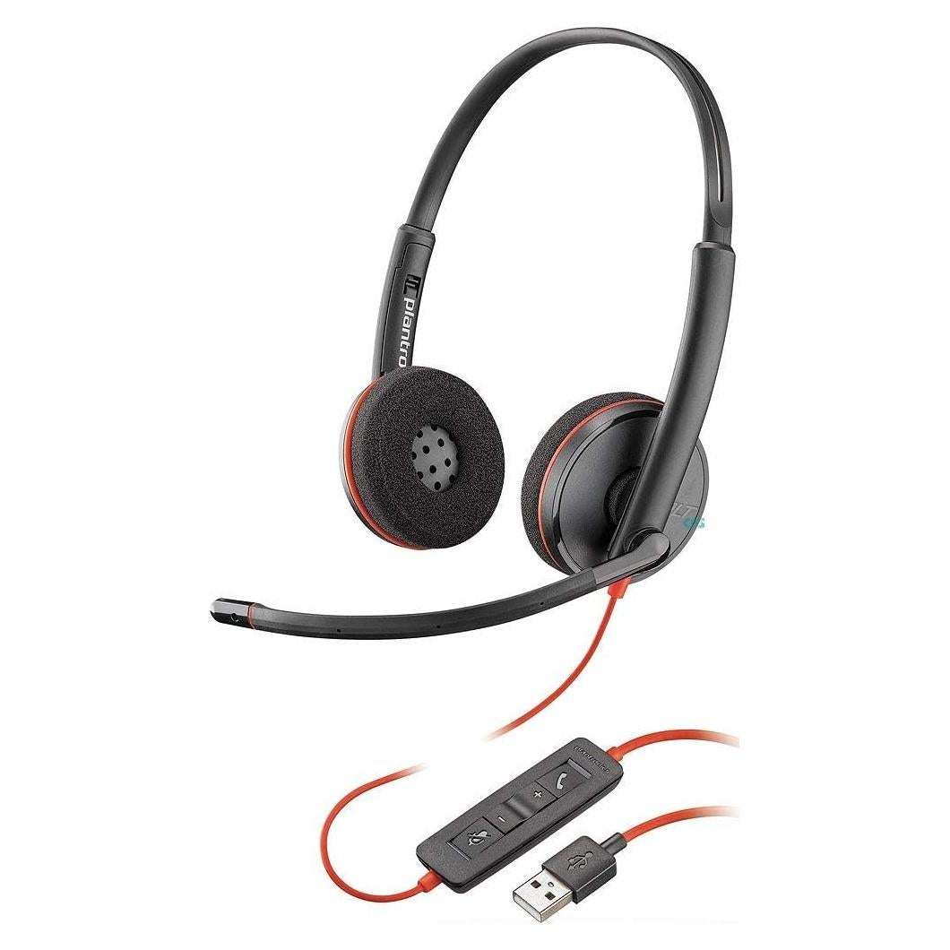 Plantronics - Blackwire 3220 - Wired Dual-Ear (Stereo) Headset with Boom Mic - USB-A to connect to your PC and/or Mac
