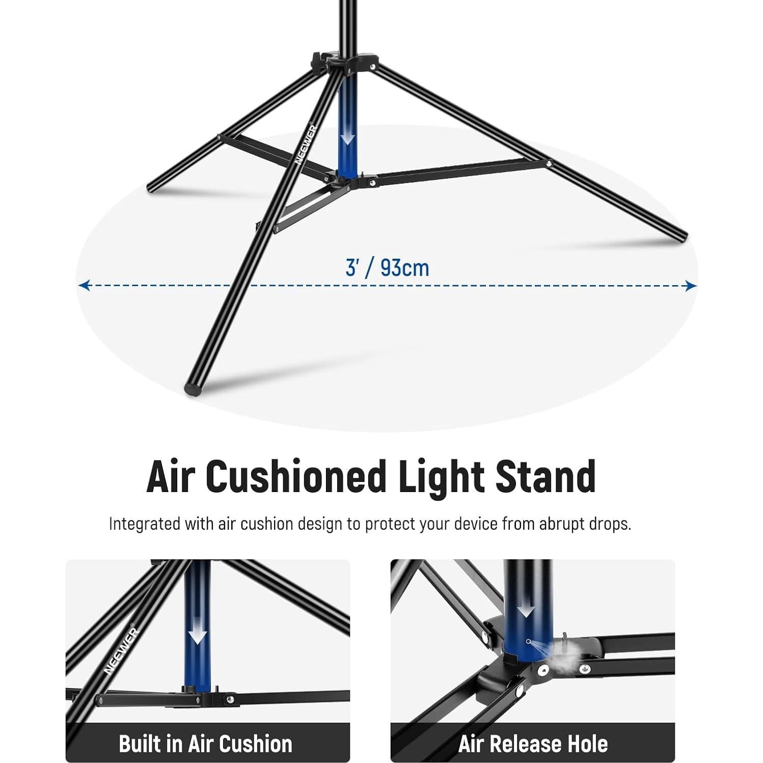 Soporte de Luz NEEWER Ajustable 3m con Brazo Jib y Contrapeso