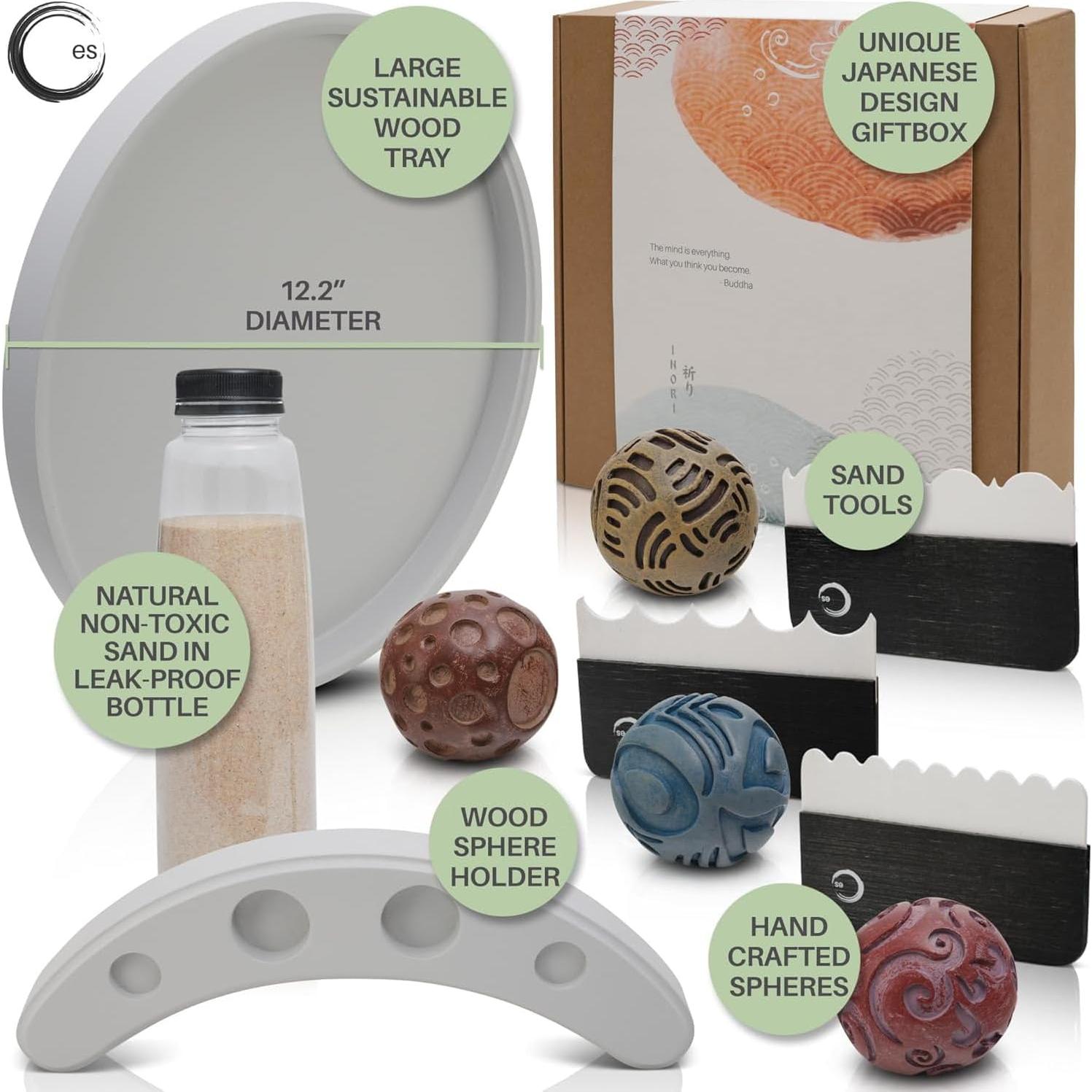 Kit Jardín Zen Inori ENSO - Decoración de Escritorio Terapéutica