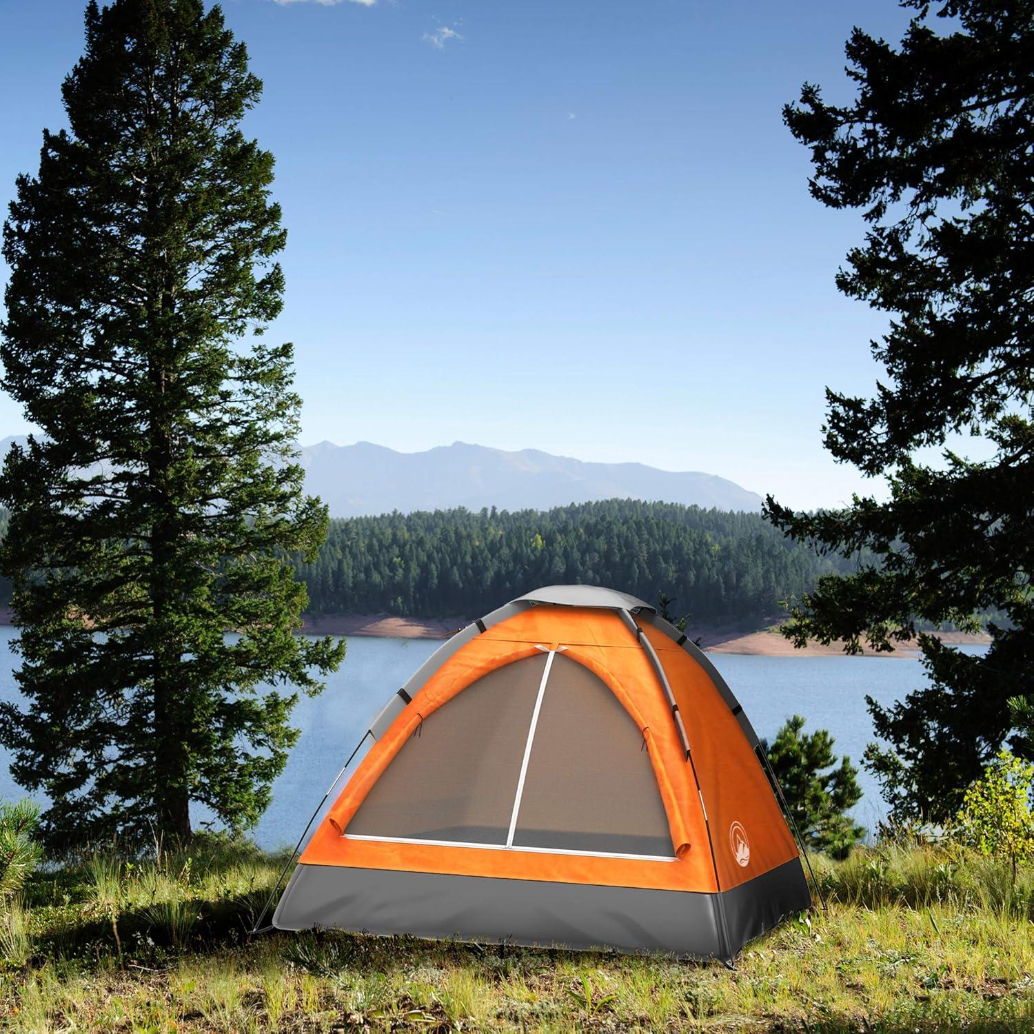 Carpa de Camping Wakeman para 2 Personas Impermeable Naranja
