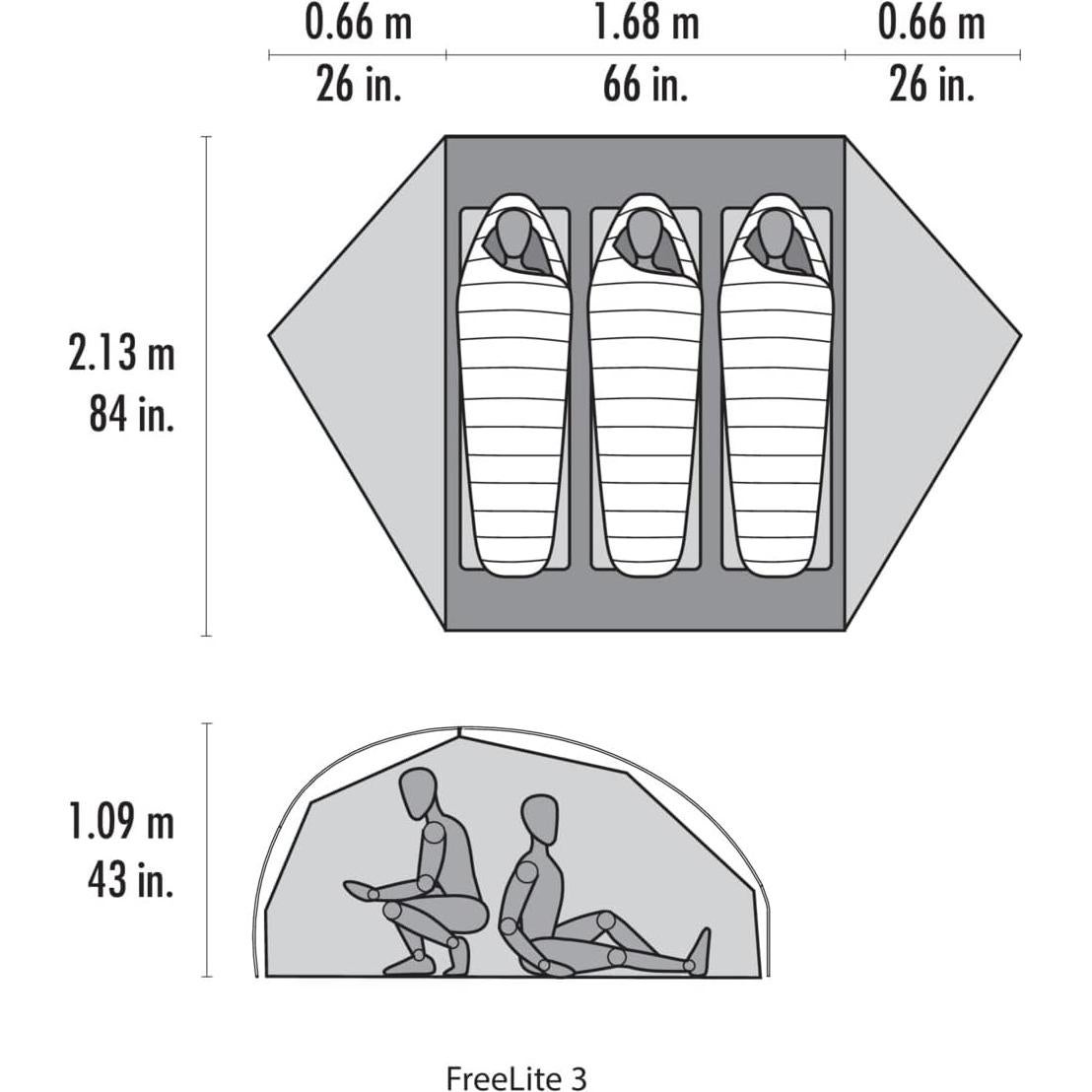 Tienda de Camping Ultraligera MSR Freelite 3 Personas 1.07 kg