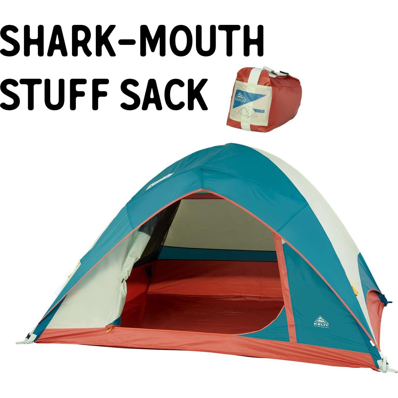 Kelty Discovery Basecamp Backpacking Tent, 4 or 6 Person Camping Backpacking Shelter, Large Capacity, Fast Setup and Easy Tear Down, Stuff Sack Included