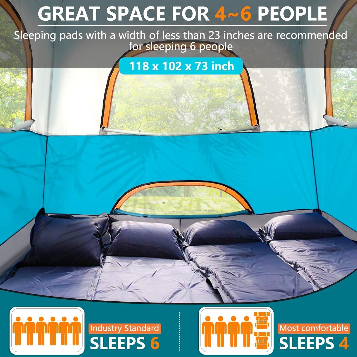 Carpa COBIZI para 6 Personas Impermeable 299.72x259.08cm