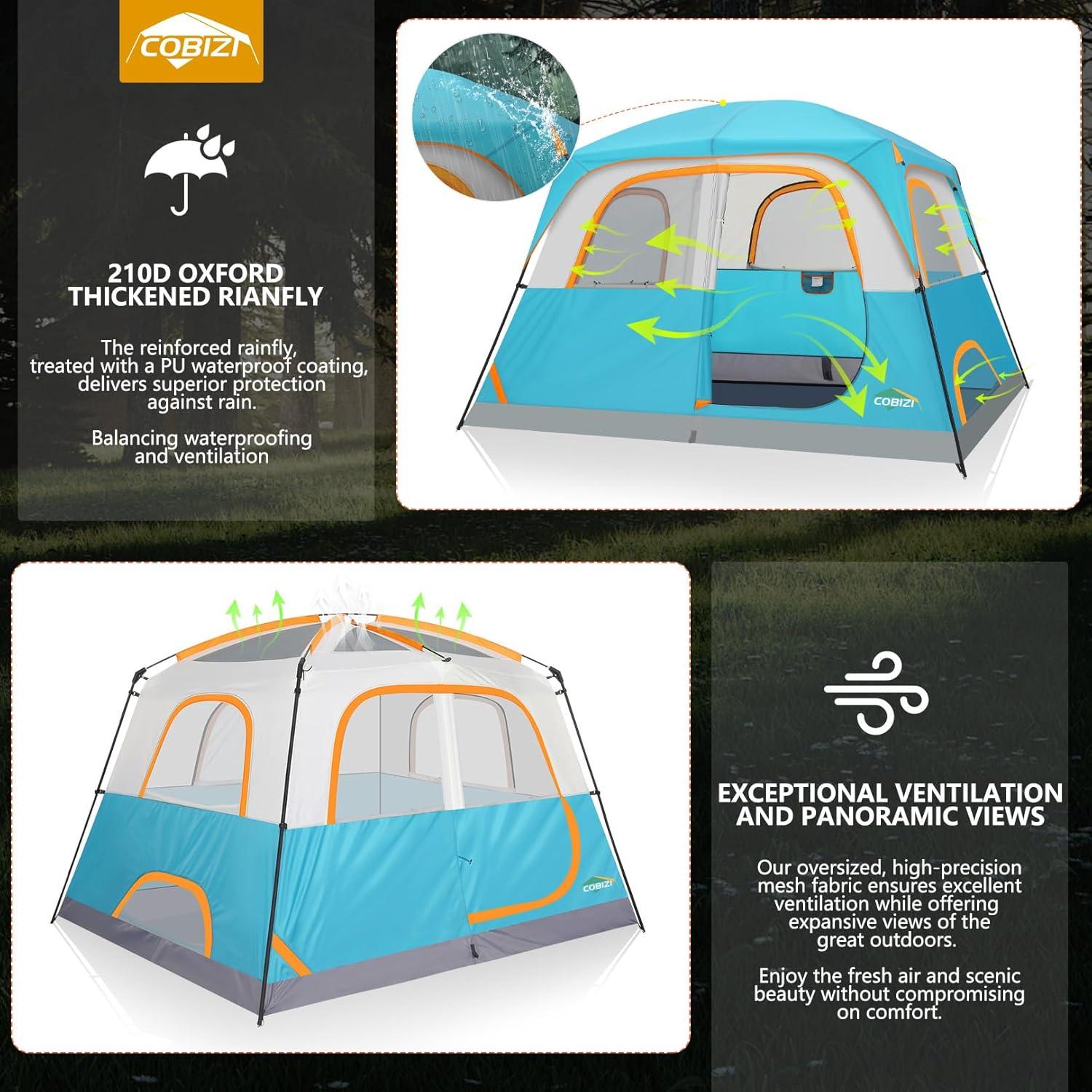 Carpa COBIZI para 6 Personas Impermeable 299.72x259.08cm