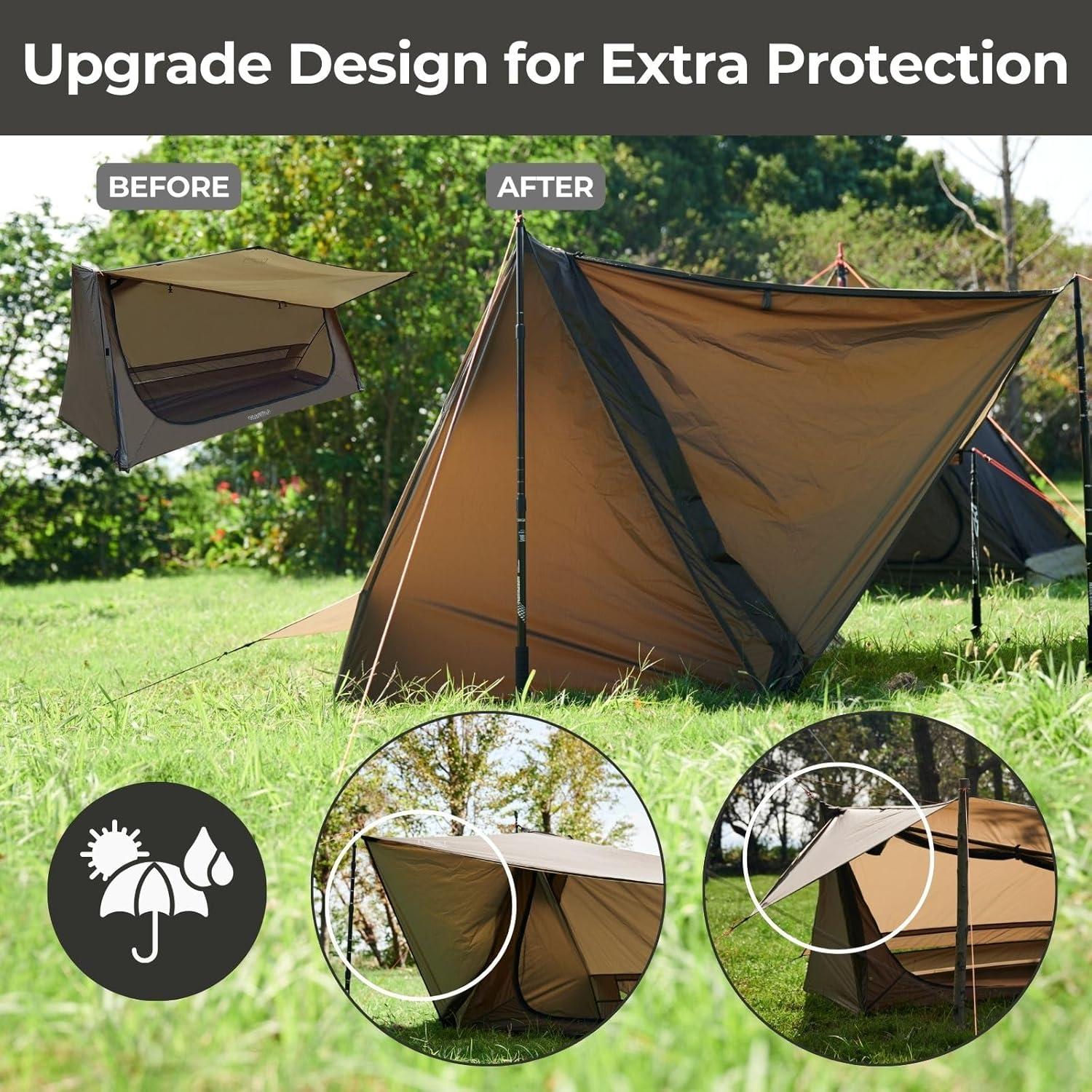 onewind Ultralight One Person Bivy Tent, Backpacking Tent for Single Person Waterproof Silnylon Lightweight for Camping Backpacking Hiking, NO Trekking Pole