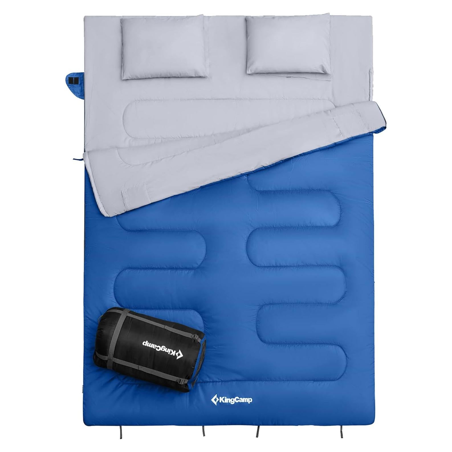 Saco de Dormir Doble KingCamp KS3143 Azul 220x150 cm 20°C