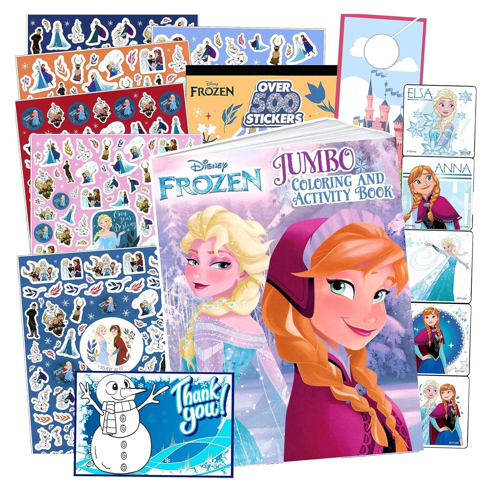 Libro para Colorear Disney Frozen con 500 Stickers y Colgador
