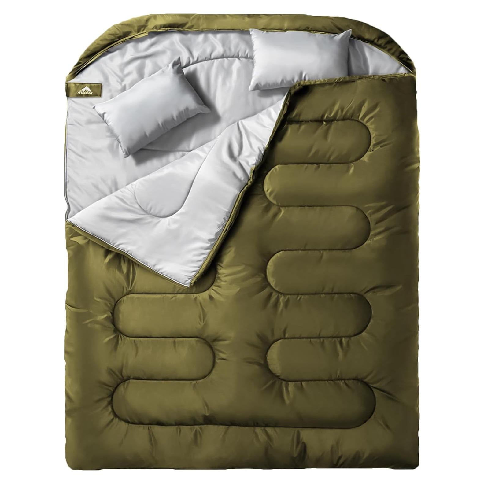 Saco de Dormir Doble MEREZA XL Queen para Camping y Senderismo