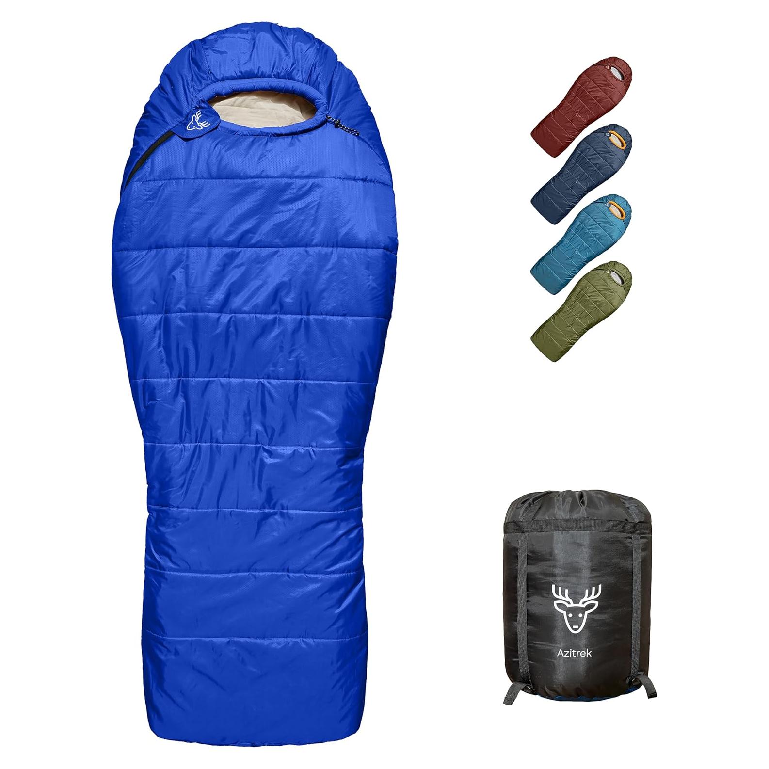 Saco de dormir AZITREK XL Momia 0°C Impermeable 4 Temporadas
