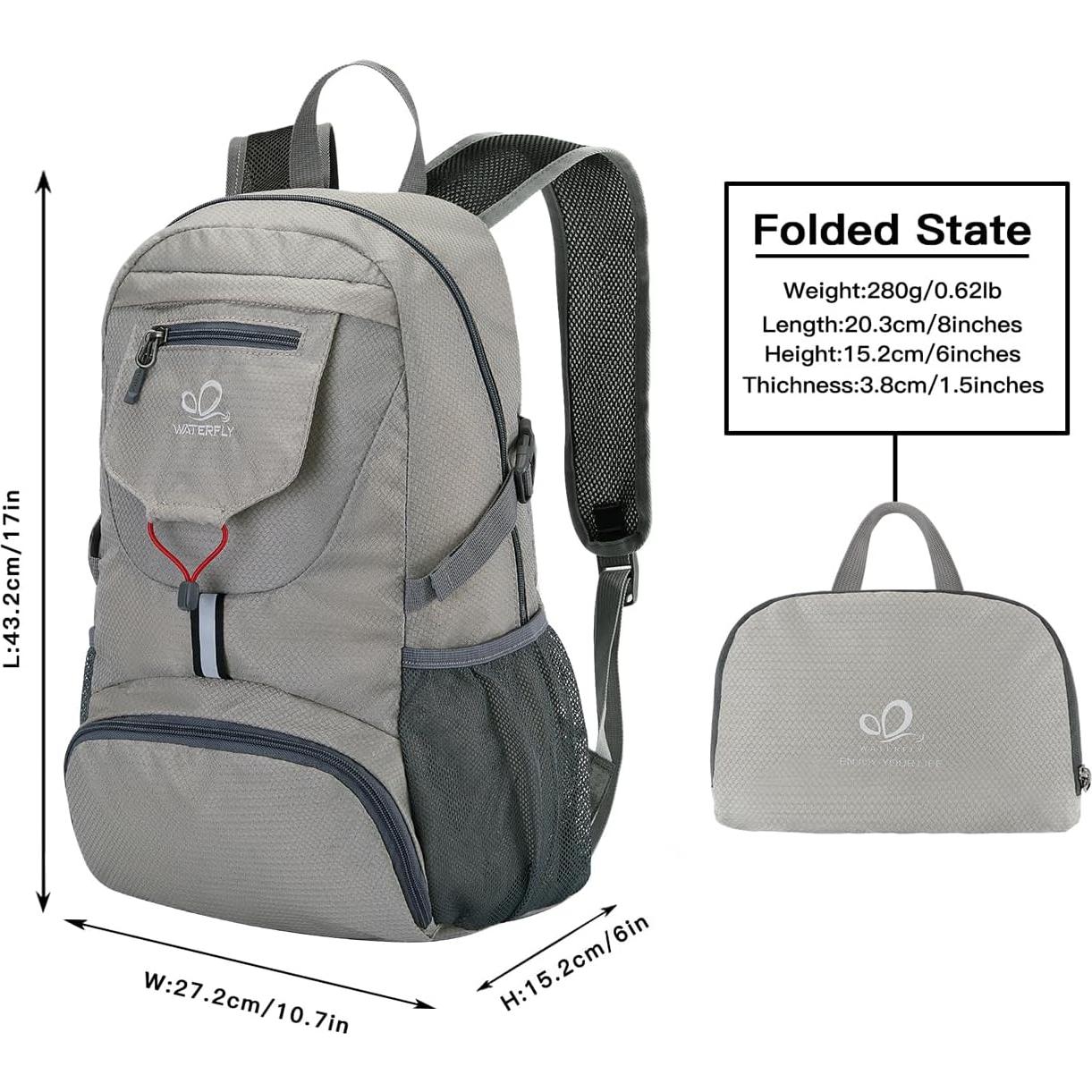 Mochila Plegable WATERFLY 20L Ultra Ligera para Viajes