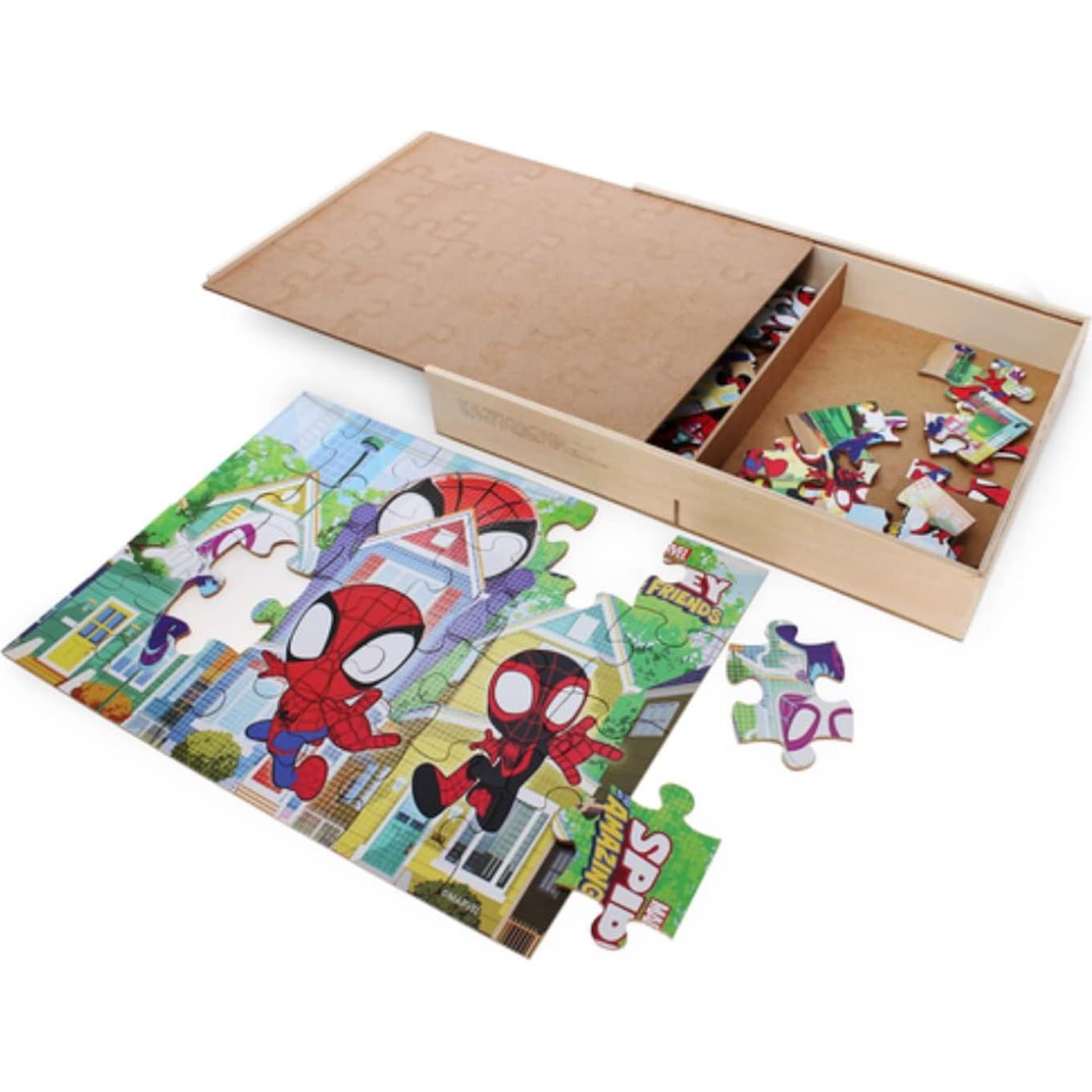 Set de 5 Rompecabezas de Madera Disney Spidey Amigos