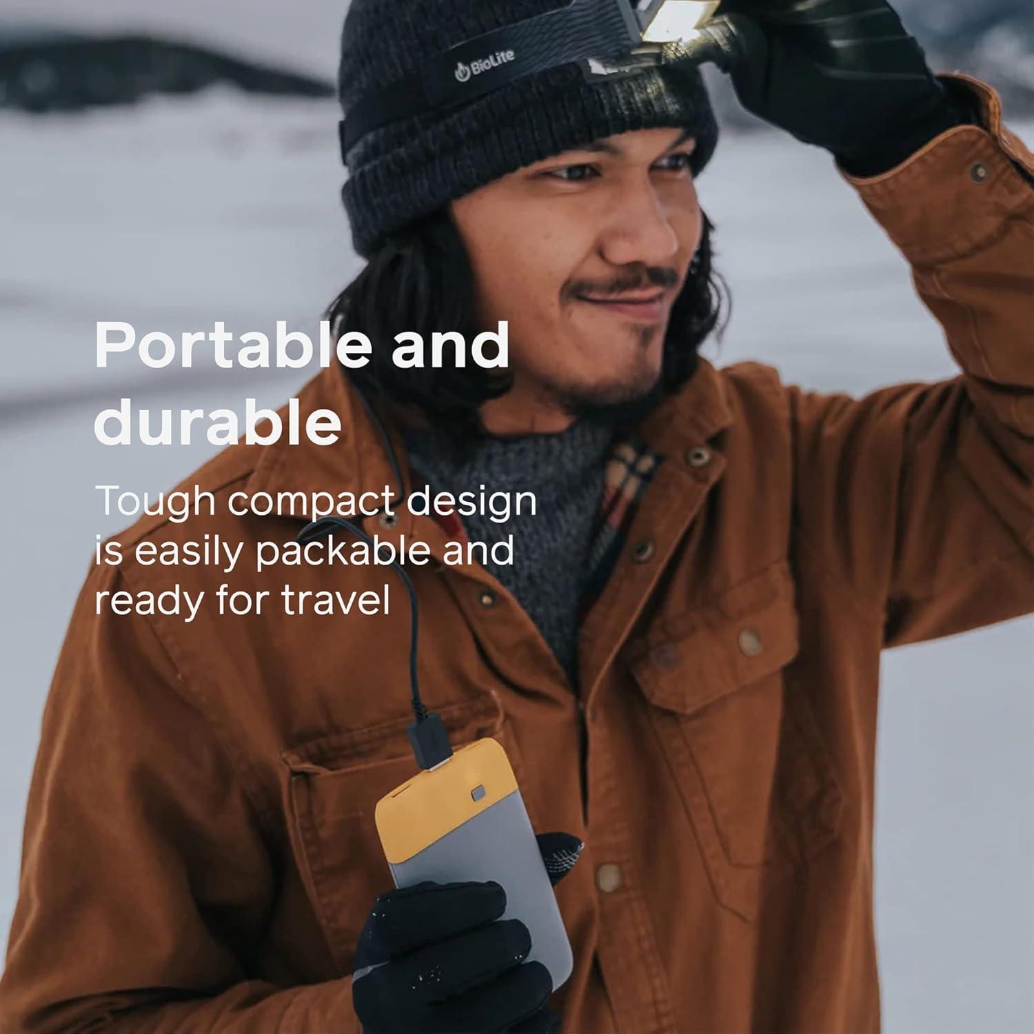 BioLite, Charge 20 PD, 6,000 mAh Multiple Device Portable Power Bank, 18 W USB-C in/Out and USB-A Out