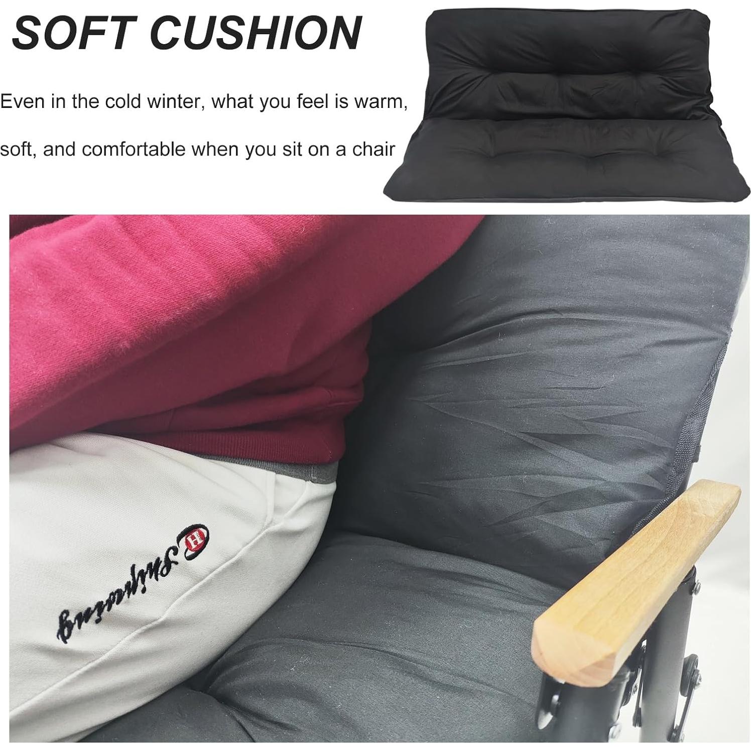 Silla de Camping Loveseat Plegable ptlsy con Cojín Negro