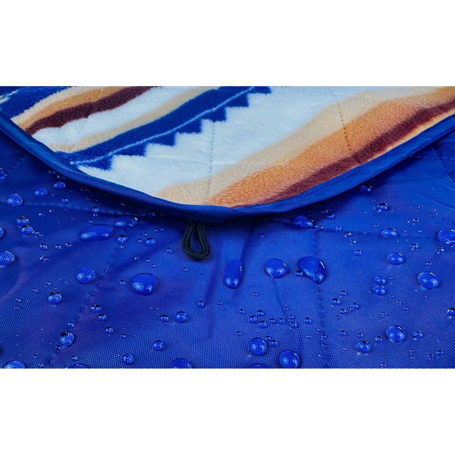 DOWN UNDER OUTDOORS Large Waterproof Windproof Extra Thick 350 GSM Quilted Fleece, or Sherpa Stadium Blanket