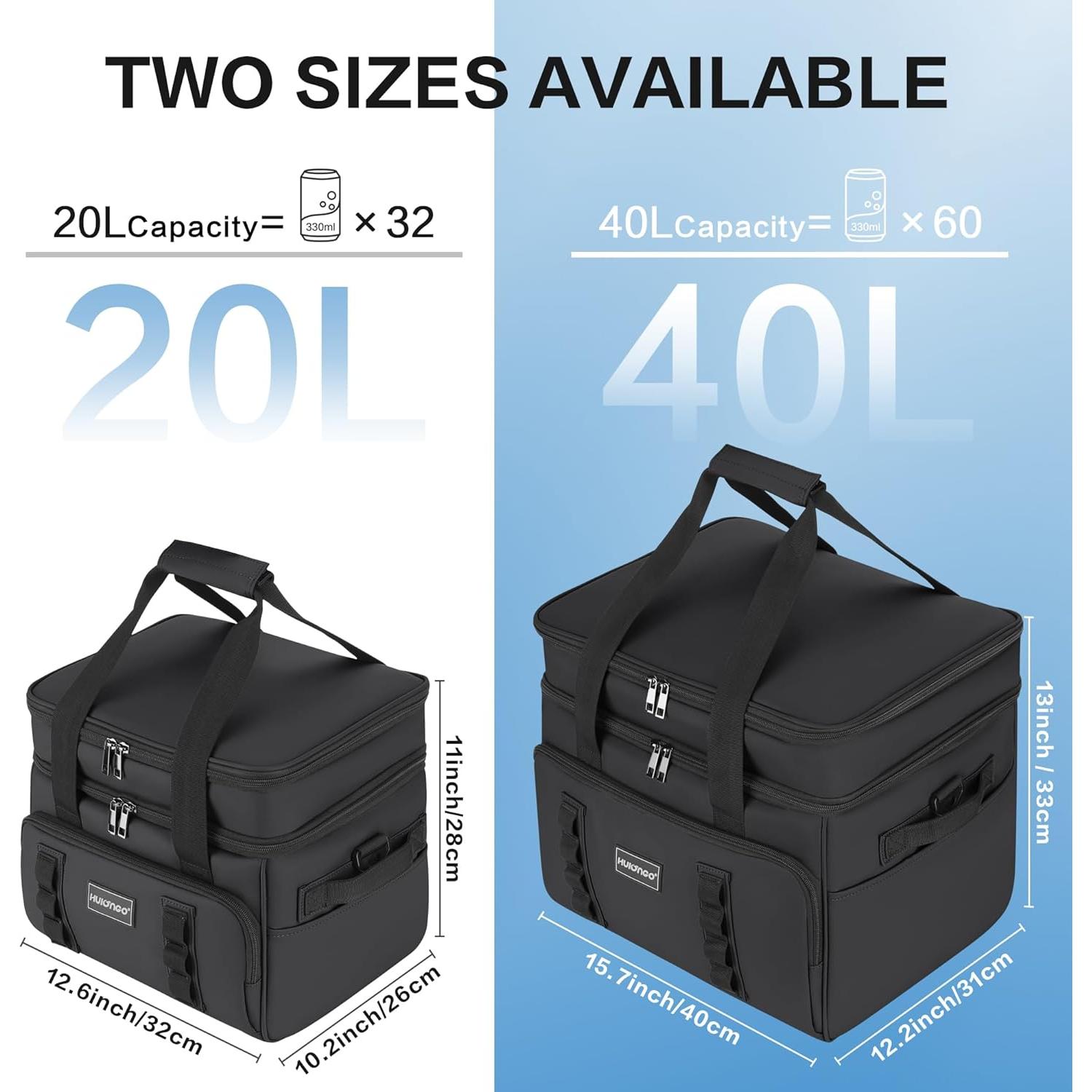 Bolsa Térmica Aislada Hulongo 42L Plegable y Portátil