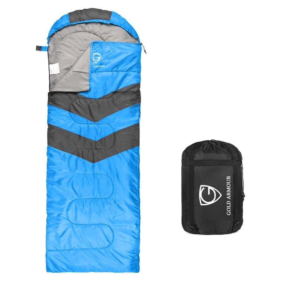Saco de Dormir Gold Armour 3 Temporadas 220x75 cm Azul Gris