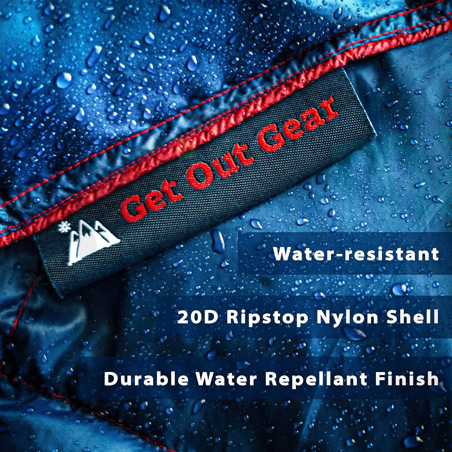 Manta de Camping Bouffi Get Out Gear - Plumas, 203x137cm, Gris