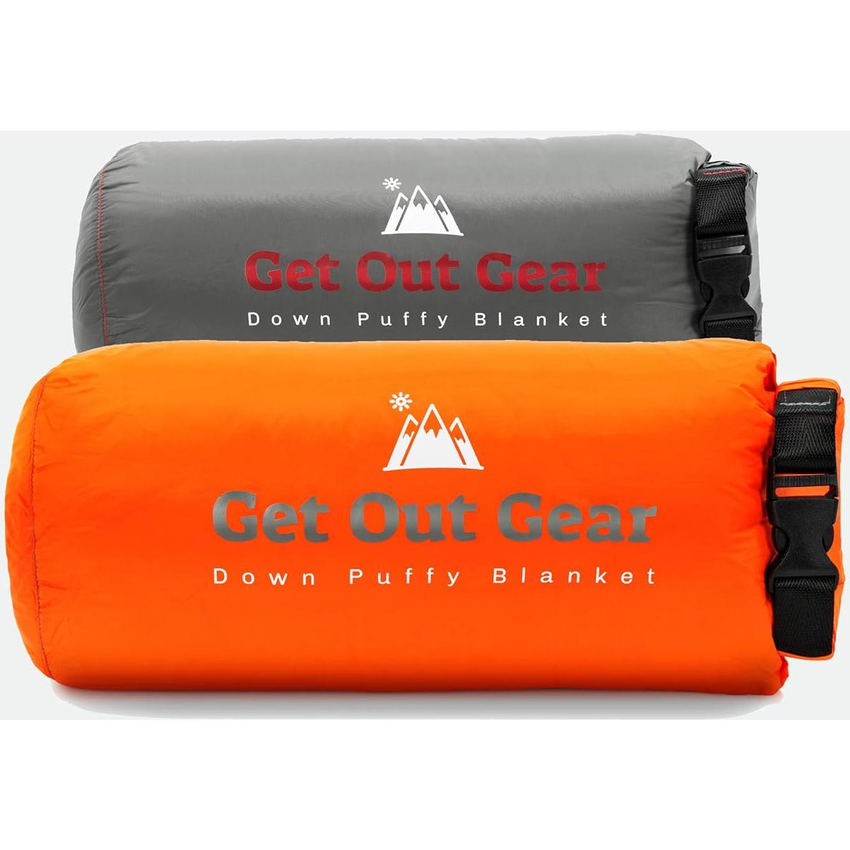 Manta de Camping Bouffi Get Out Gear - Plumas, 203x137cm, Gris