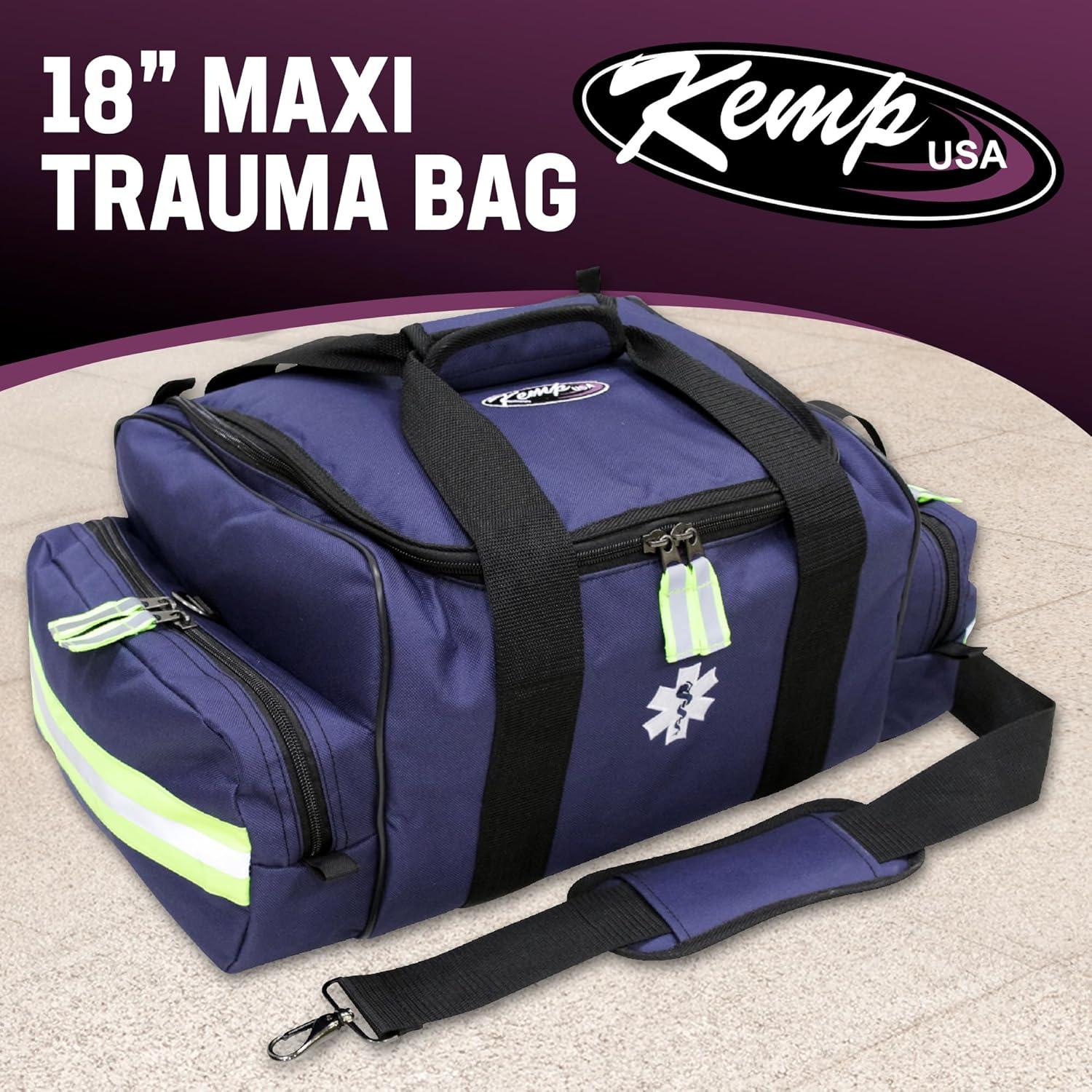 Bolsa de Trauma Grande Kemp USA - Kit de Primeros Auxilios Azul