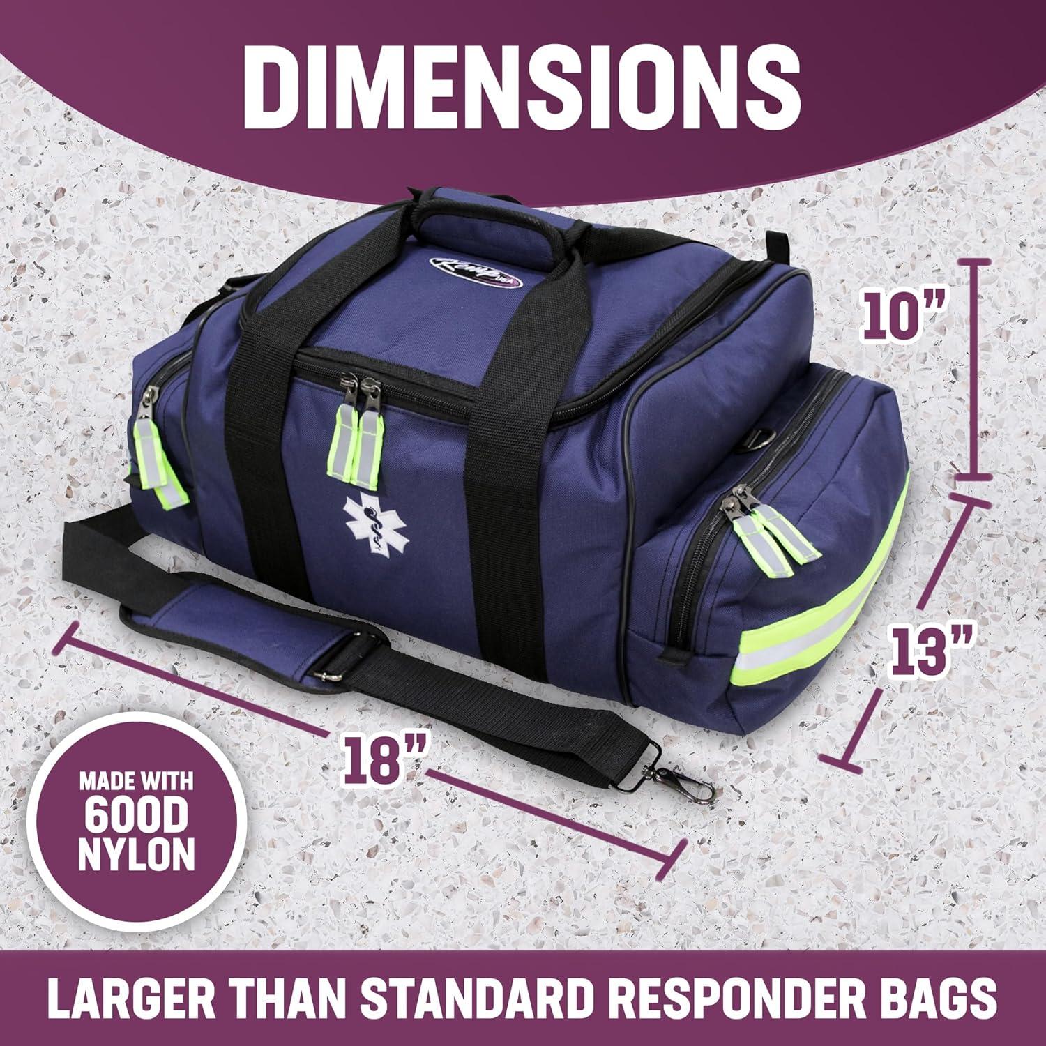 Bolsa de Trauma Grande Kemp USA - Kit de Primeros Auxilios Azul