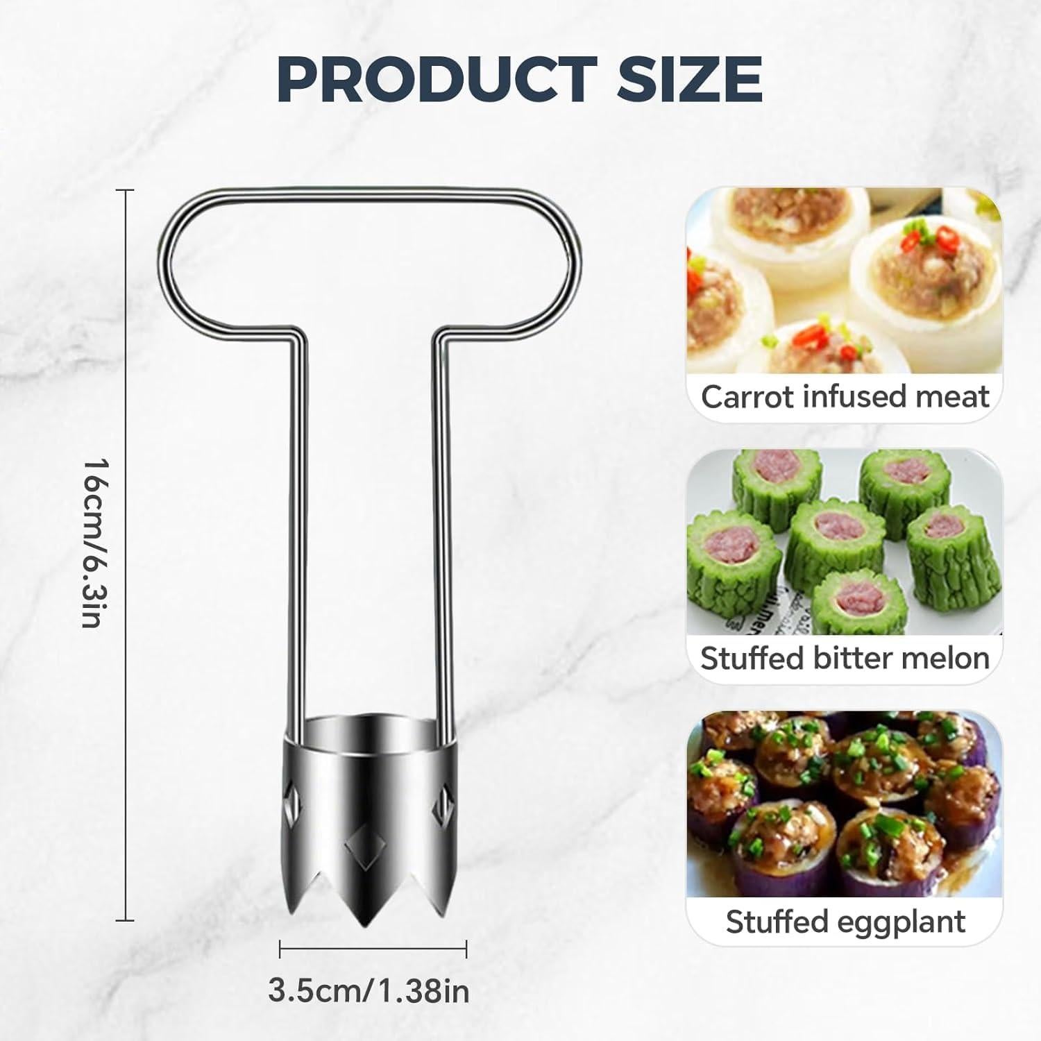 Stainless Steel Multifunctional Fruit and Vegetable Corer Remover, Red Bell Pepper Seed Corer, Apple Corer Remover, Vegetable Corers Tools Cutter Pepper Seed Remover Tool for Kitchen Gadget (#1, 1PCS)