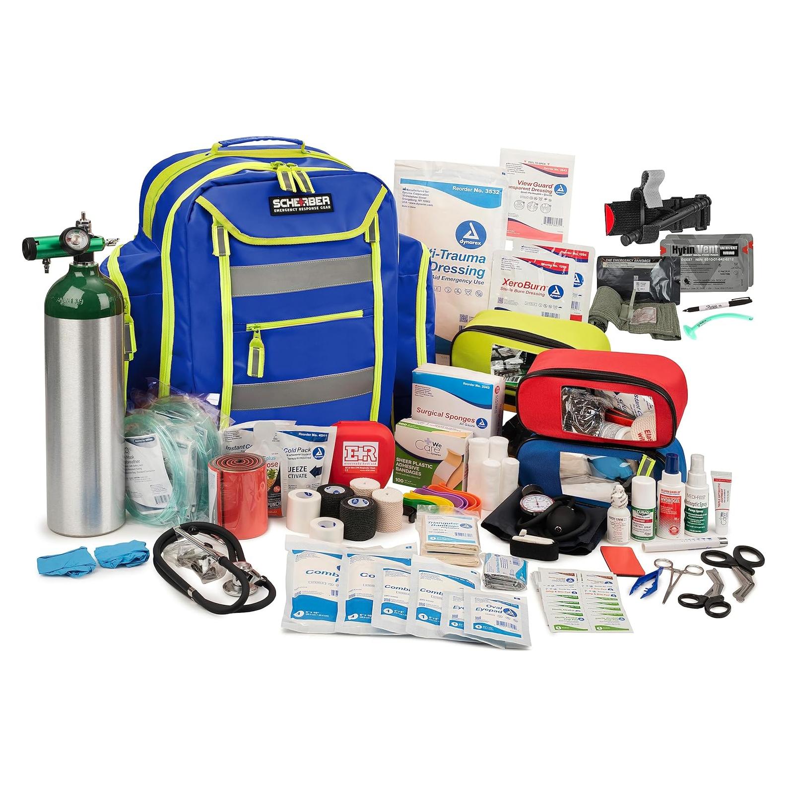 Mochila de Primeros Auxilios Scherber Azul - Kit Completo EMT/EMS