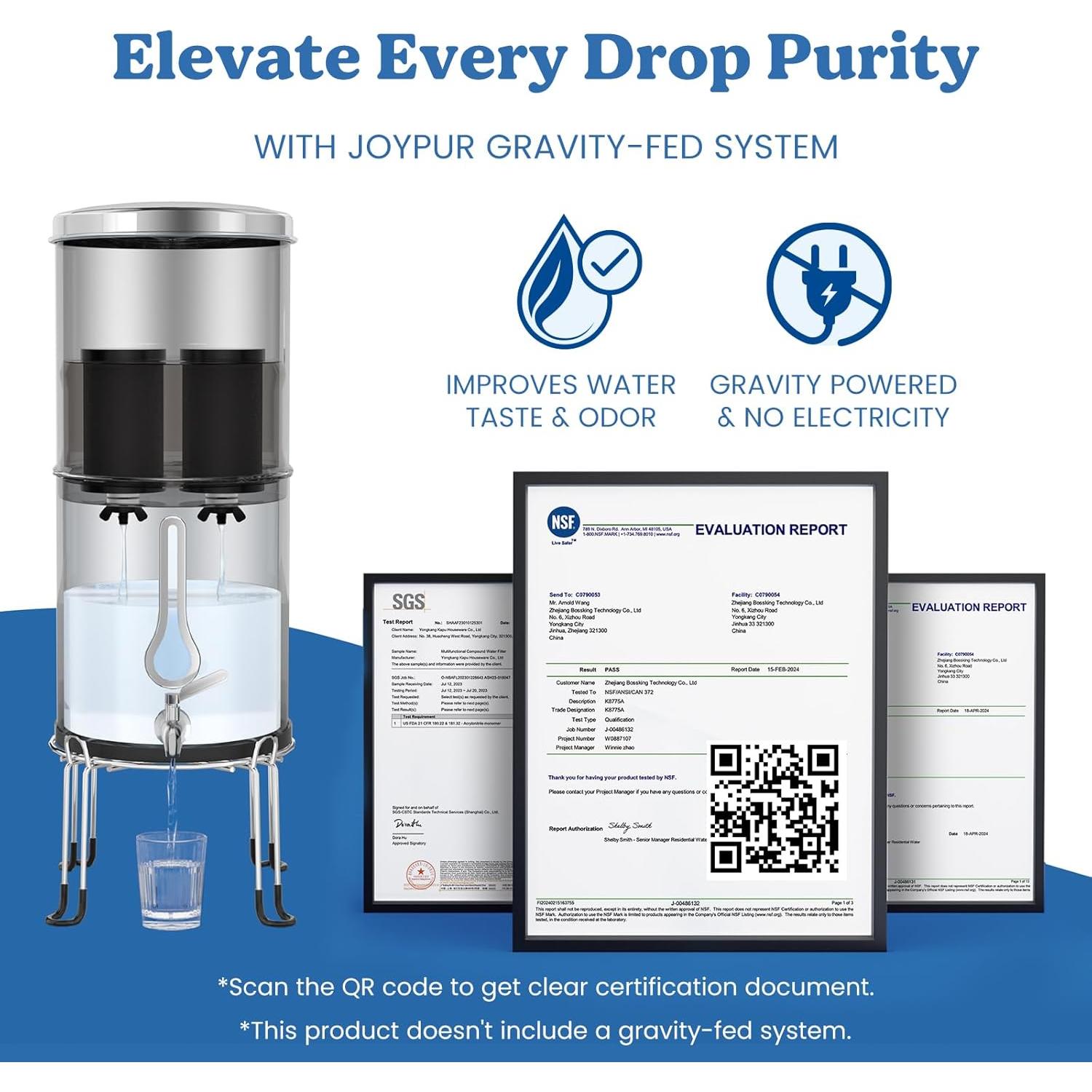 PF-1 Black Thickened Purification Elements,Replacement Filters for ProOne® and Berkey® Filters,ProOne® Big+ or Berkey® Big Countertop Gravity Water Filter System and Purewell System (2 Pack)