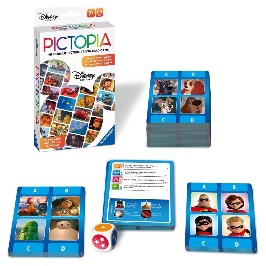 Juego de Cartas Pictopia Disney Ravensburger - Trivia Familiar