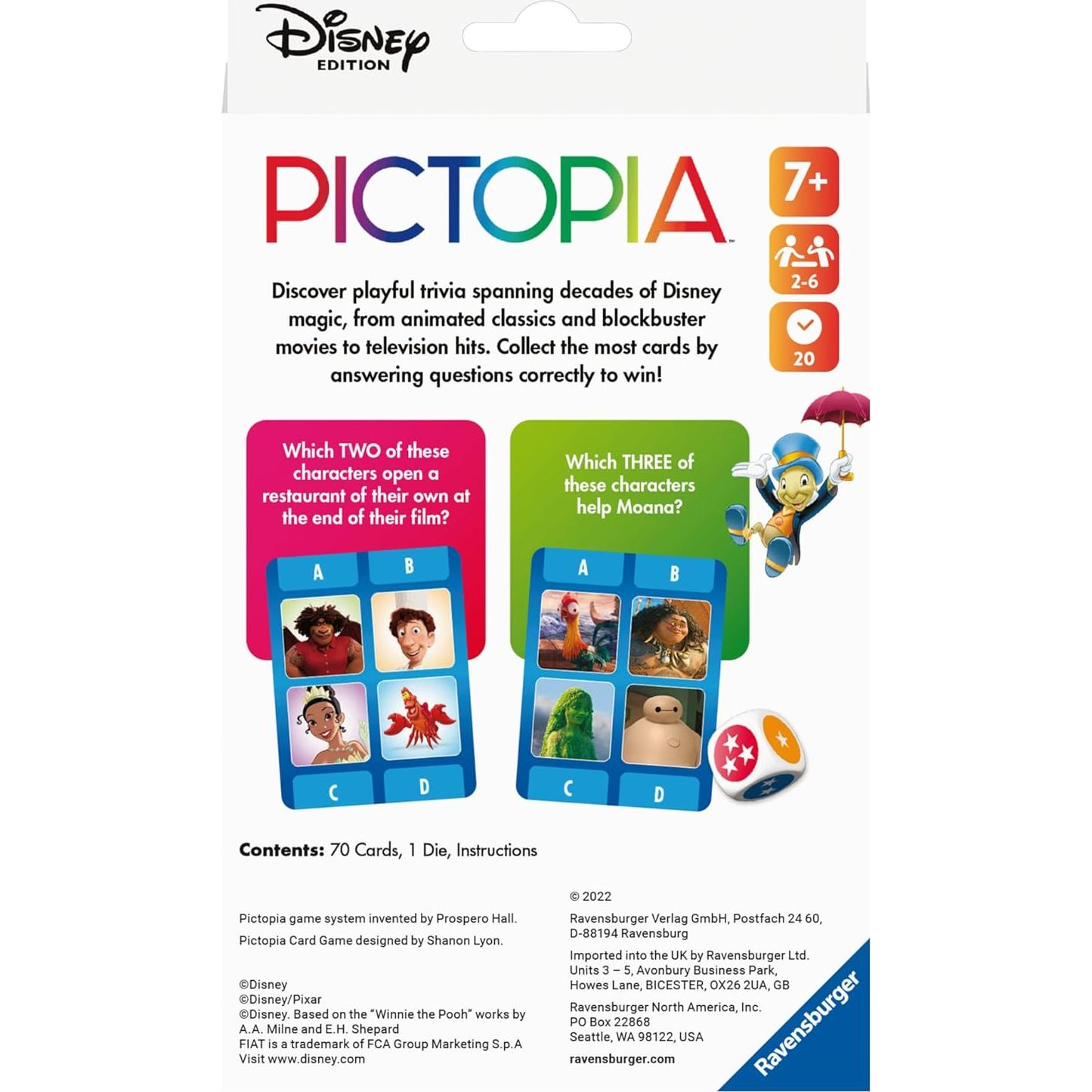 Juego de Cartas Pictopia Disney Ravensburger - Trivia Familiar