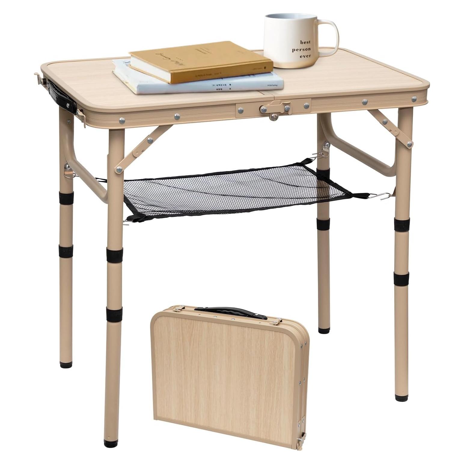 Mesa Plegable Camping Byliable 60x40 cm 3 Alturas Amarillo