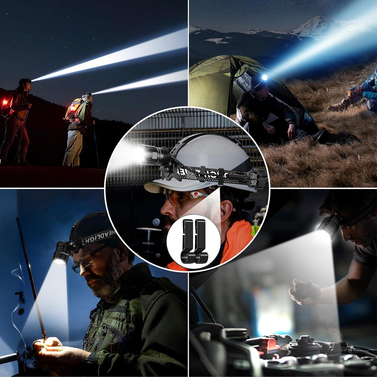 Linterna Frontal LED Atdoall Recargable 6000mAh IPX5 5 Modos