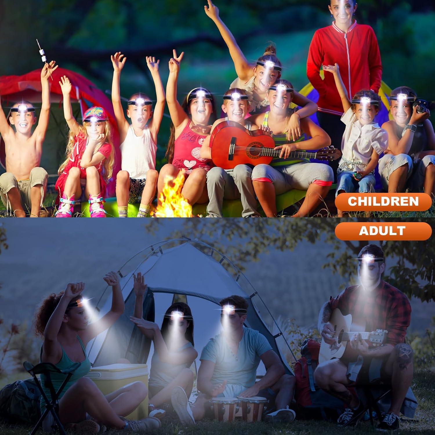 Paquete de 18 Linternas Frontales LED Macarrie IPX4 Naranja