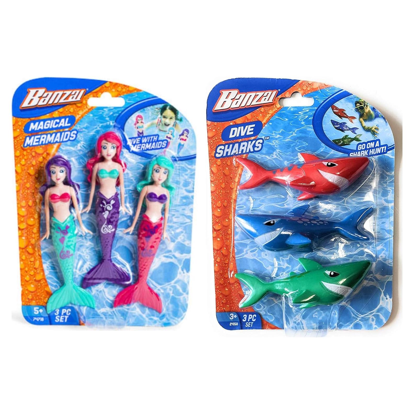 Conjunto de Juguetes de Muñecas Sirenas y Tiburones Banzai