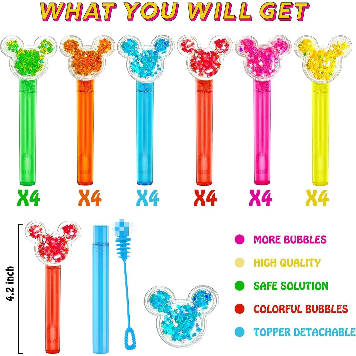 24 Varitas de Burbuja Coloridas ASNUPA para Niños