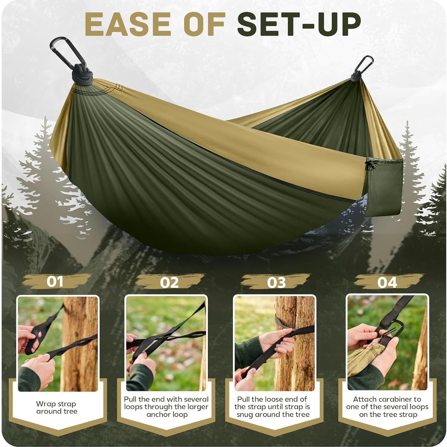 Hamaca Doble de Camping PUPTILY 272 kg Nylon Portátil